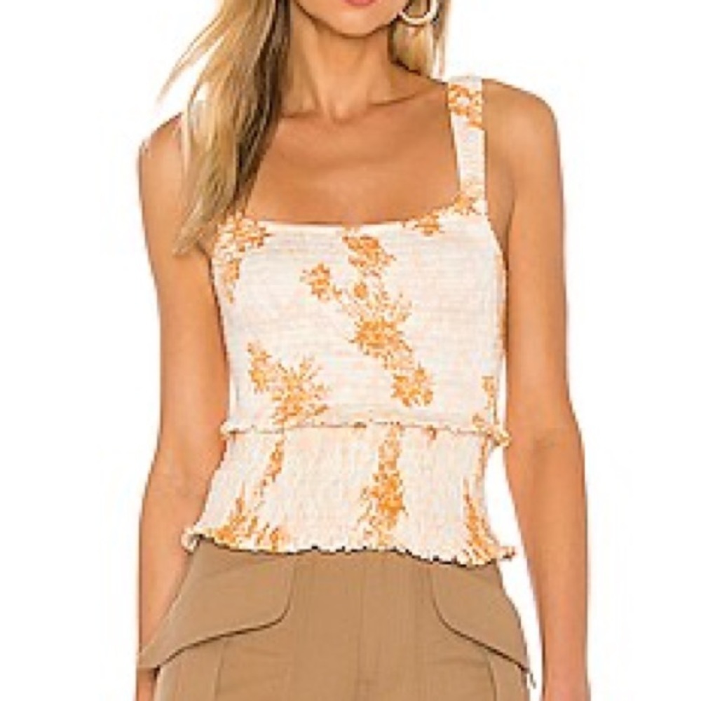 Intimately Free People Hannah Floral Printed Cami in Ivory Size XS